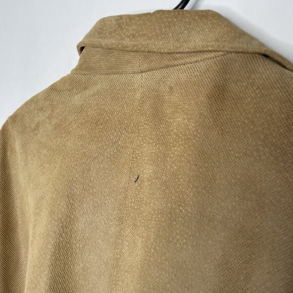 Vintage Camel Leather Jacket XL Genuine Leather Boho Y2K Textured Retro Coat - Picture 7 of 12